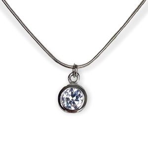 Swarovski Crystal Caged Circle Silver Pendant Necklace